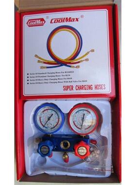 COOLMAX加氟表充氟表CM-136G-R22/134制冷剂双表雪种表冷媒表|