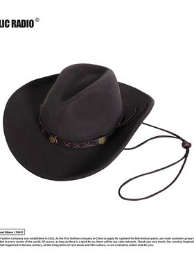 PUBLIC RADIO｜西部传统纯羊毛牛仔帽黄石遮阳防水防皱进口马术帽