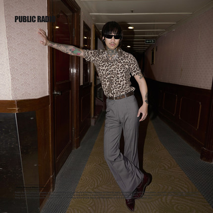 PUBLIC RADIO | CITYPOP日本80S柔和光泽喇叭裤高腰羊绒复古裤