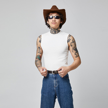 PUBLIC RADIO | 美式复古小领口螺纹坎肩纯棉背心T恤修身立体剪裁