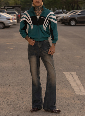 PUBLICRADIO｜美式经典复古水洗锈黄色牛仔喇叭裤通勤怀旧穿搭