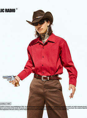 PUBLIC RADIO｜墨西哥西部英豪系列厚款条纹加厚衬衫关刀领嬉皮士