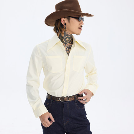 PUBLIC RADIO｜东京80年代关刀领双开门衬衫长袖复古好莱坞百搭