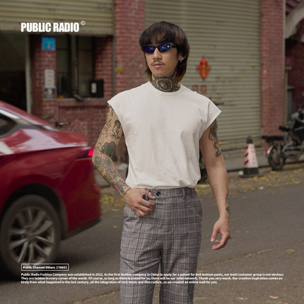 PUBLIC RADIO | 90S香港电影武打明星坎肩背心无袖T恤纯棉款