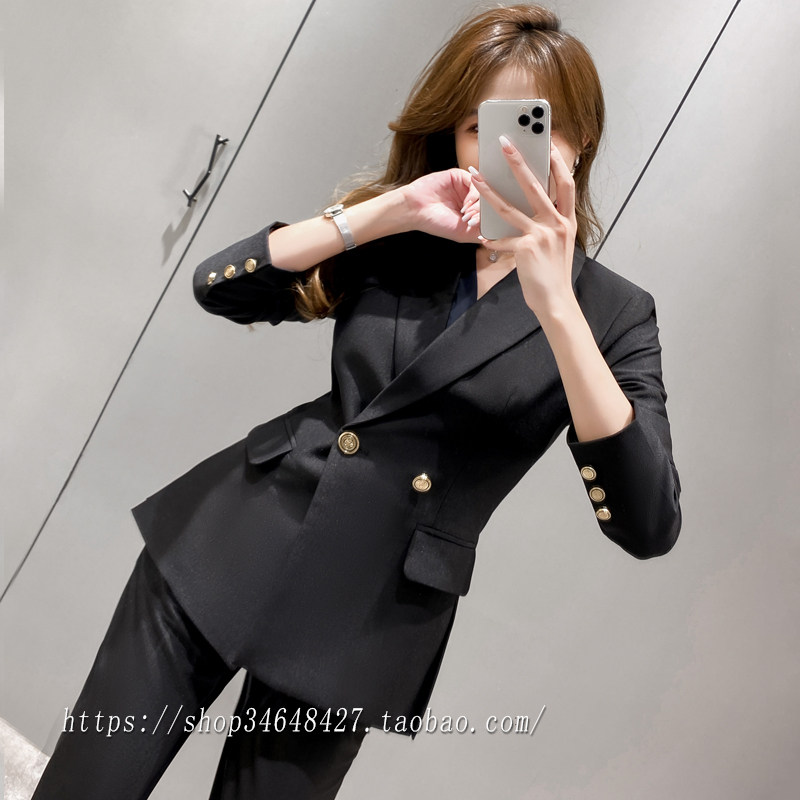 高端职业装春秋西服套装女美容师时尚大学生面试西装职场商务正装