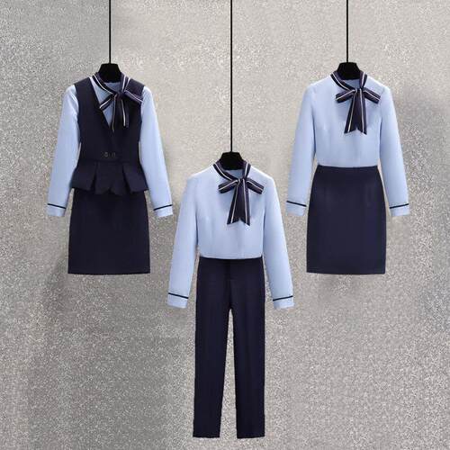 时尚气质空姐制服职业套裙工作服女美容师酒店前台工作装高端套装