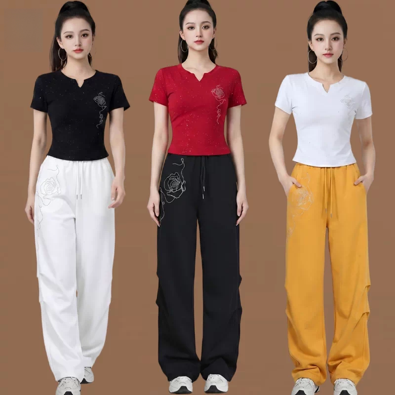 广场舞套装女春夏鬼步舞服装中老年妈妈跳舞衣服显瘦宽松运动女