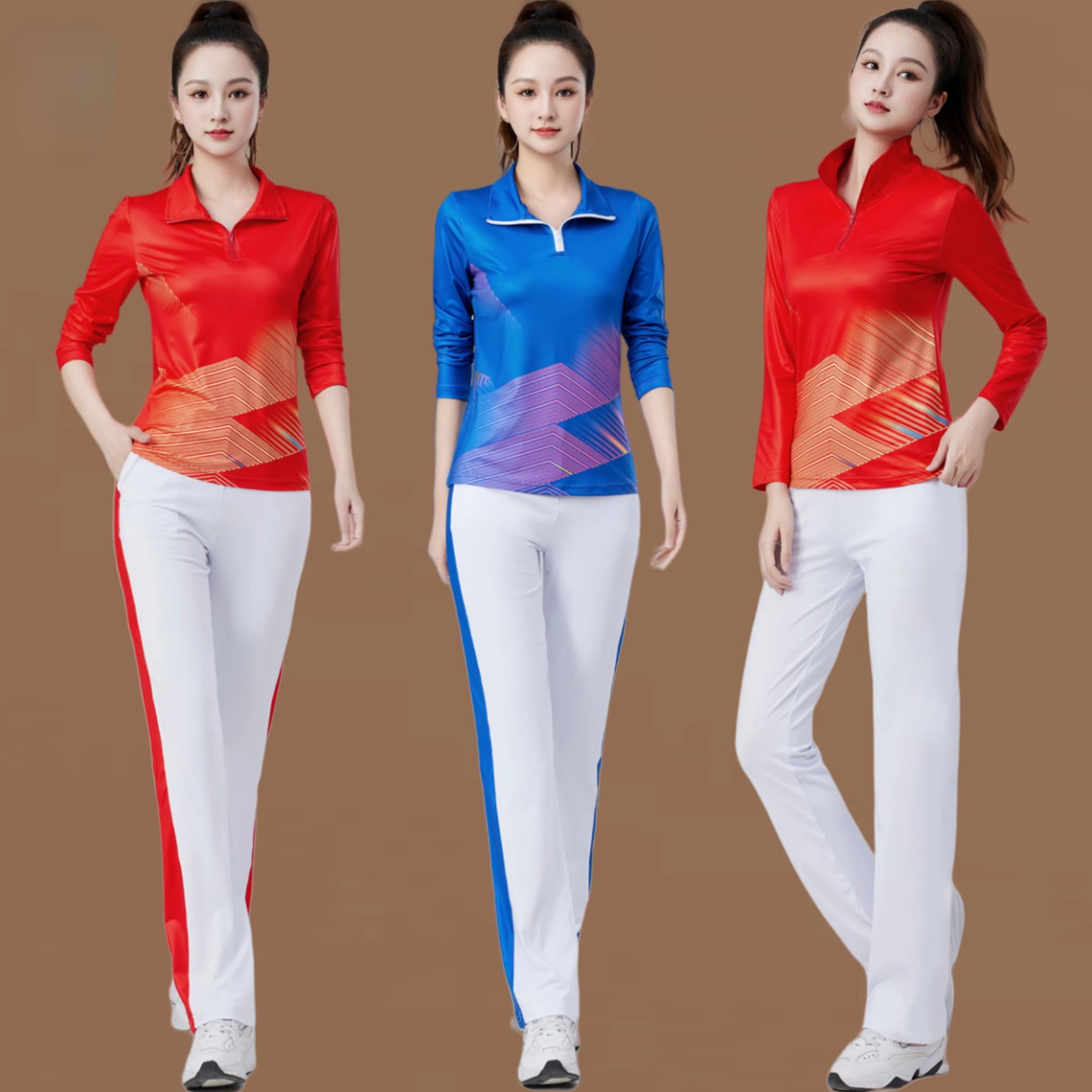 新款广场舞服装男女套装鬼步舞运动跳舞服团体体操跳舞演出服大码