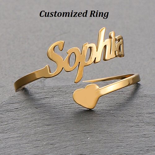 personalized men women customized ring letter gift name cic