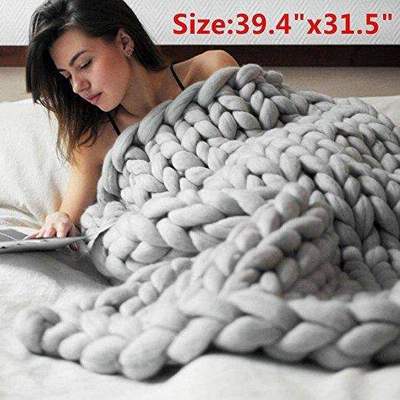 andmade cunky knit blanket wool bulky knitted trow gift
