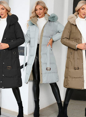 2023 Winter thick warm long cotton padded coat women jacket
