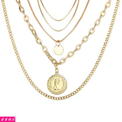 Fasion round coker necklace girl vintage clavicle cain