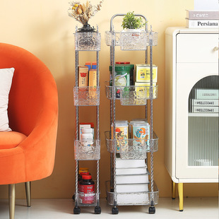 甲东里家用夹缝落地置物架厨房卫生间多层零食果蔬收纳架小推车