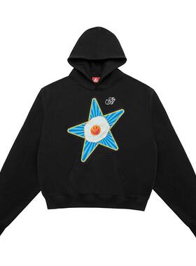 54YS 国潮星星鸡蛋连帽卫衣情侣休闲百搭涂鸦秋冬流行