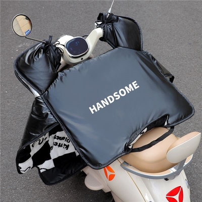 。电动车挡风被冬季加绒加厚男士黑色加宽加大电瓶摩托车防水防雨