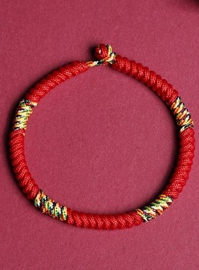 。简约创意手绳男女手上戴的红绳子本命年手工编织绳手链情侣款礼