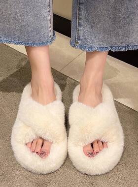 大码女鞋超厚底防滑毛毛拖