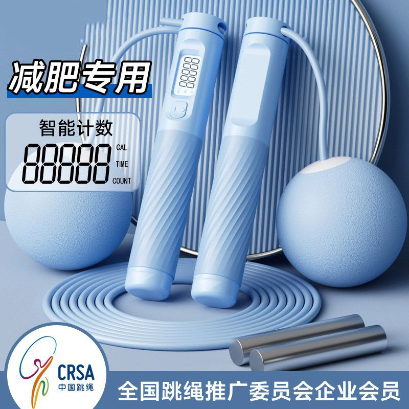 德国进口技术智能无绳跳绳负重大球钢丝绳计数跳绳燃脂减肥居家健