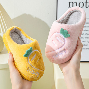新品儿童3-10岁室内保暖棉拖鞋冬天家用居家木地板防滑防水女可爱