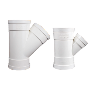 PVC排水三通下水管配件大全 等径Y异径立体斜三通50接头75配件110