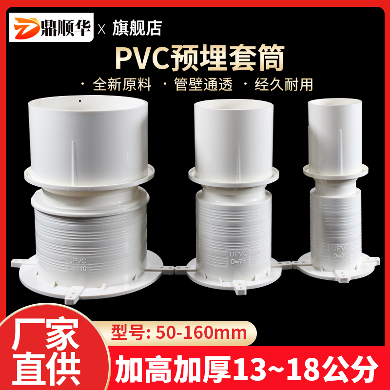 预埋止水节套筒pvc18cm套管 75 50 110排水管一次性预留直接配件 基础建材 UPVC管 原图主图