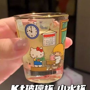 加厚迷你玻璃杯子茶牛奶咖啡酒水小众高颜值烧酒白酒小酌创意杯子