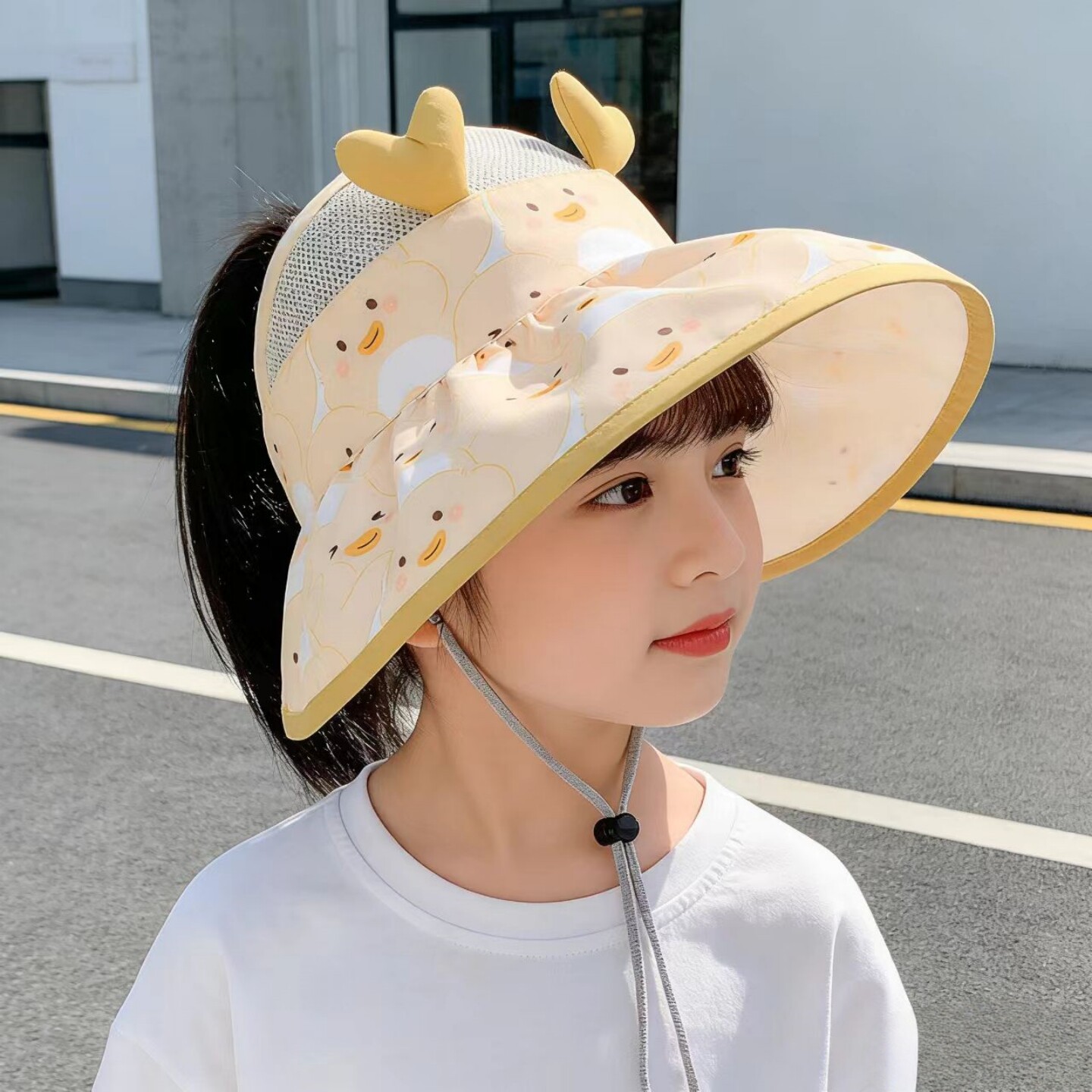 儿童防晒帽子夏季可爱空顶女童大帽簷遮阳帽男童可折叠薄款遮阳帽
