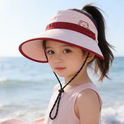 夏季男女童空顶大檐防晒遮阳帽