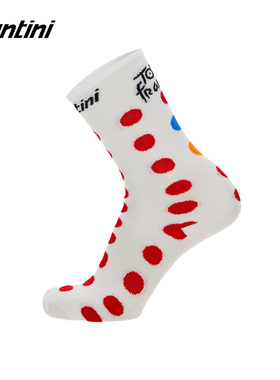 Santini 2023环法车队版圆点衫配饰系列男女款夏季公路车骑行袜子