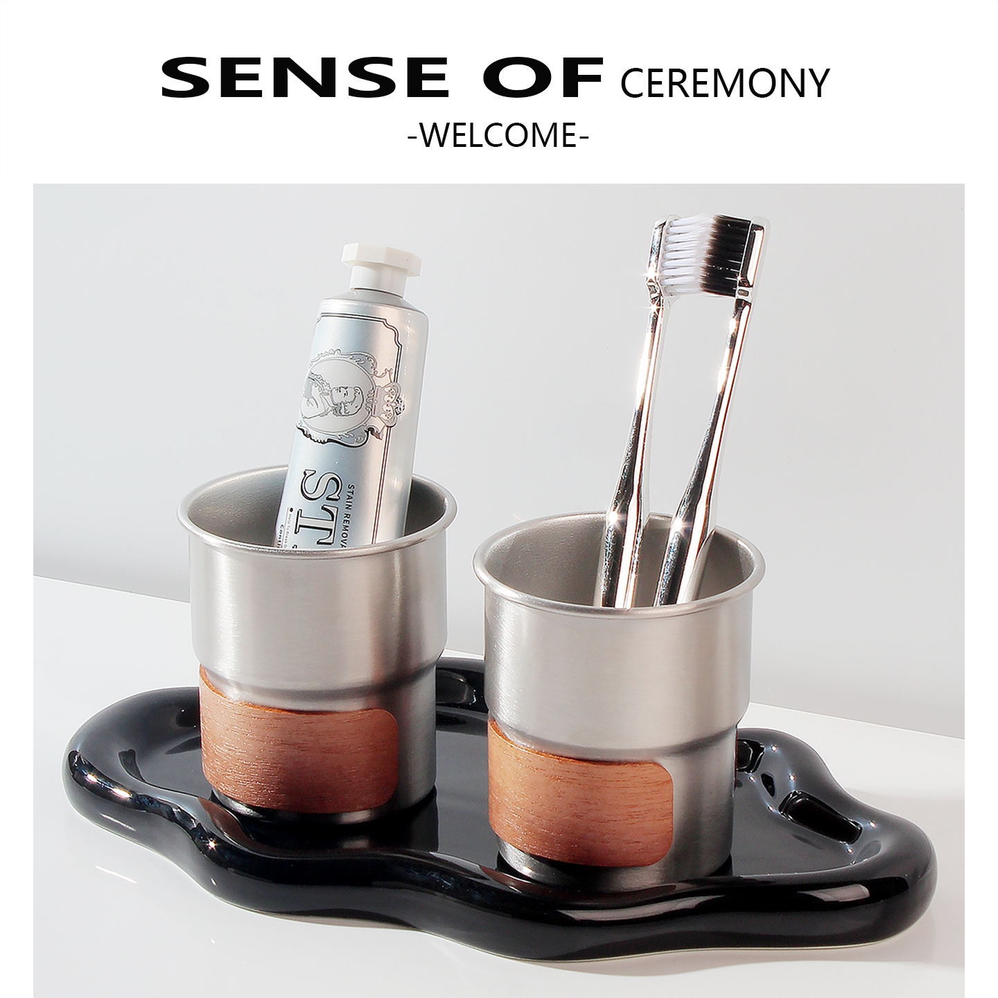 漱口杯情侣刷牙杯轻奢高端不锈钢家用牙杯洗漱杯高级感牙刷杯装饰