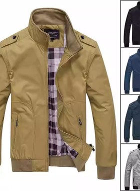 溜淘Men's Jacket Spring New Aviator Jacket Middle-agedCasual