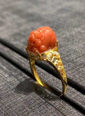 TH80082 南红貔貅戒指 11*9mm