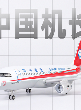 飞机模型中国机长四川航空3U8633客机仿真带轮带灯光a319摆件收藏