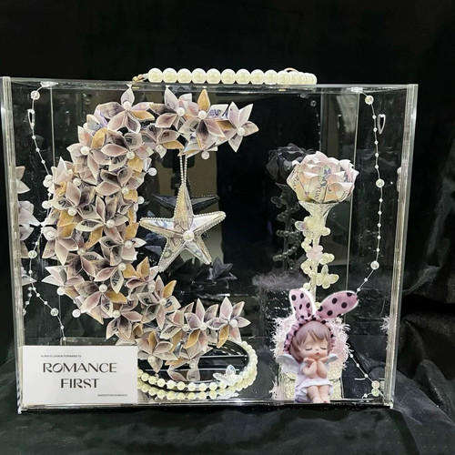 情人节月亮有钱花花束手工diy材料包创意七夕送男女朋友生日礼物