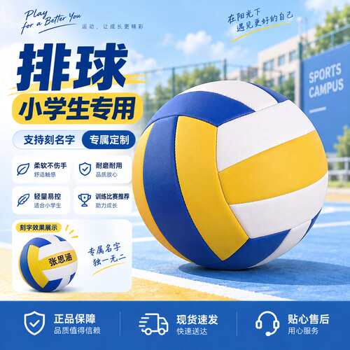 排球小学生专用刻名字软排比赛充气排球4号小学生专用硬排球