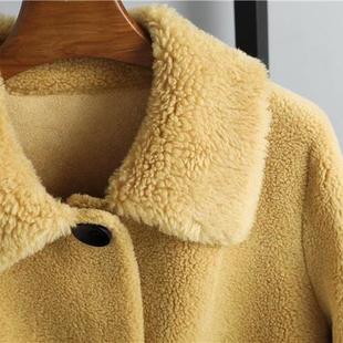羊剪绒外套女中长款显瘦2025新款颗粒羊羔毛大衣海宁皮草皮毛一体