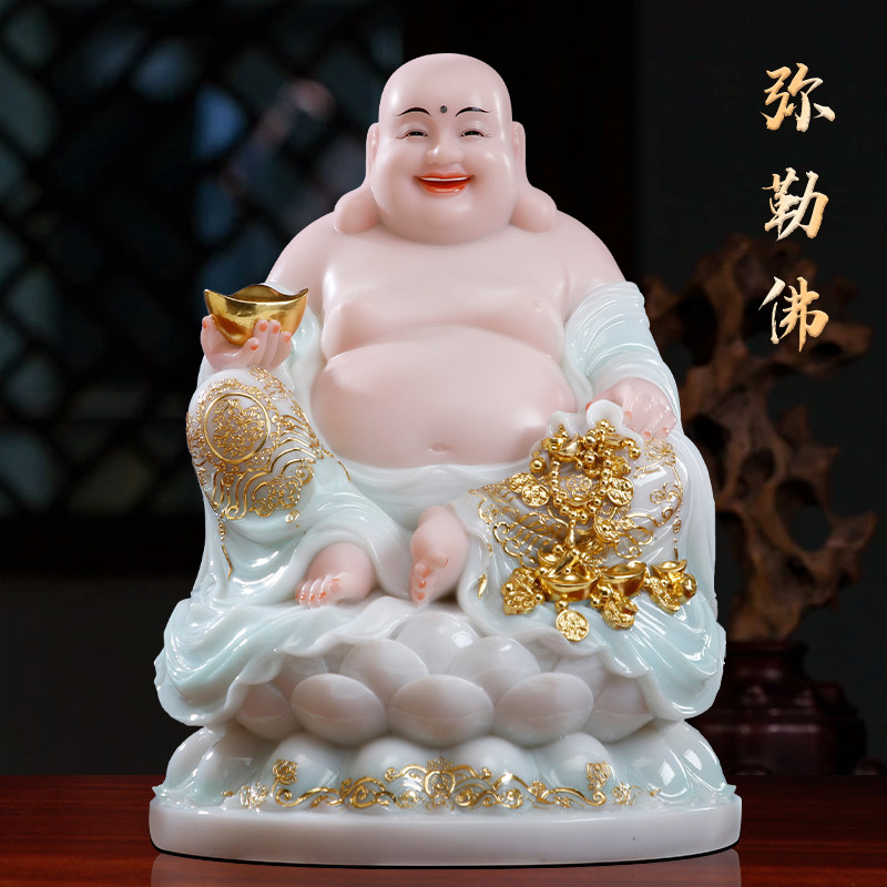 石雕弥勒佛招财摆件大肚开心笑佛