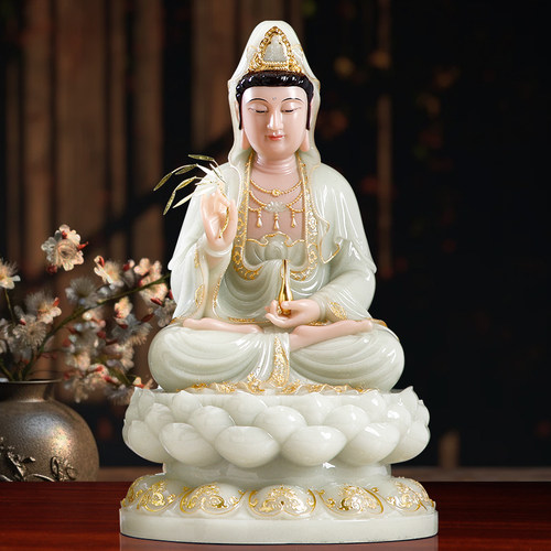 镶金寺庙汉白玉圆通缘汉白玉家用