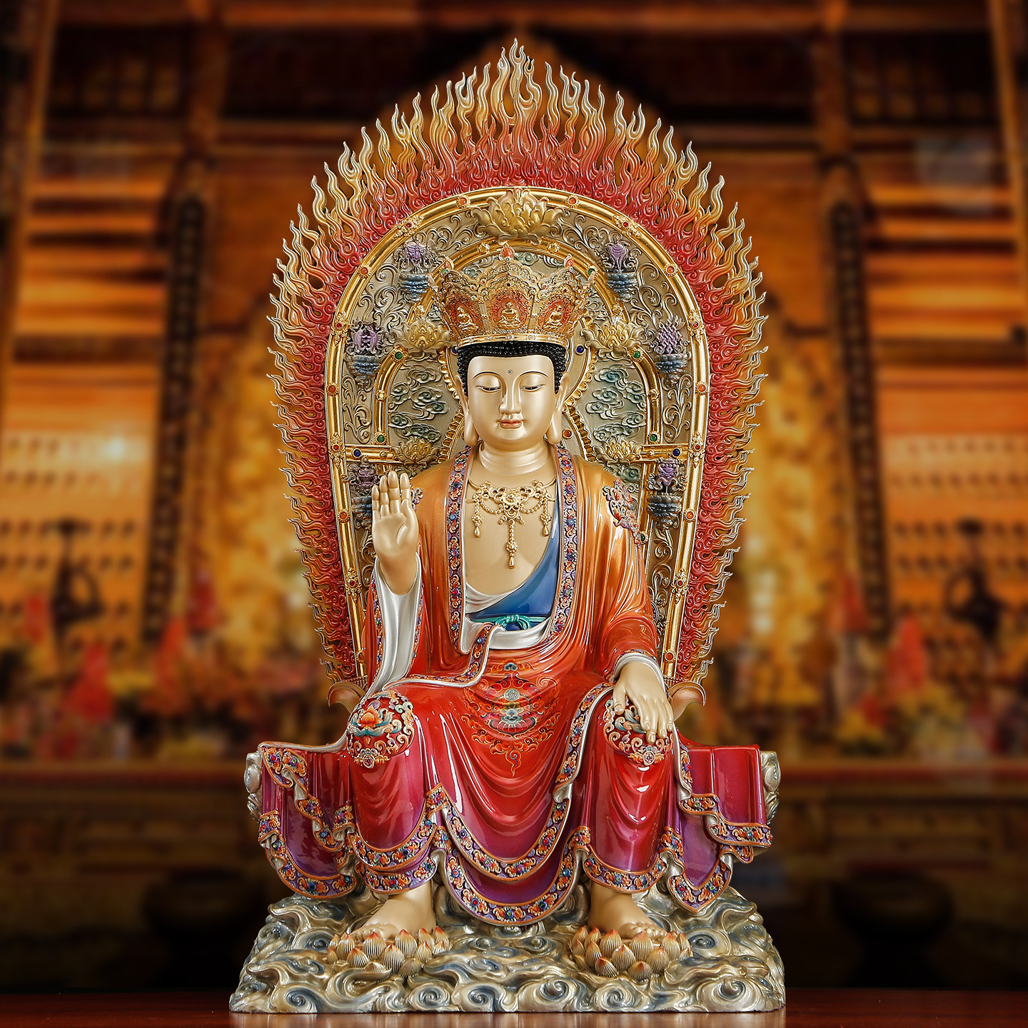 台湾纯铜天冠弥勒佛像当来下生弥勒尊佛弥勒佛菩萨像家用供奉佛像