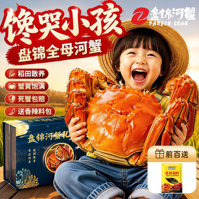 【活蟹】盘锦全母蟹鲜活河蟹3斤