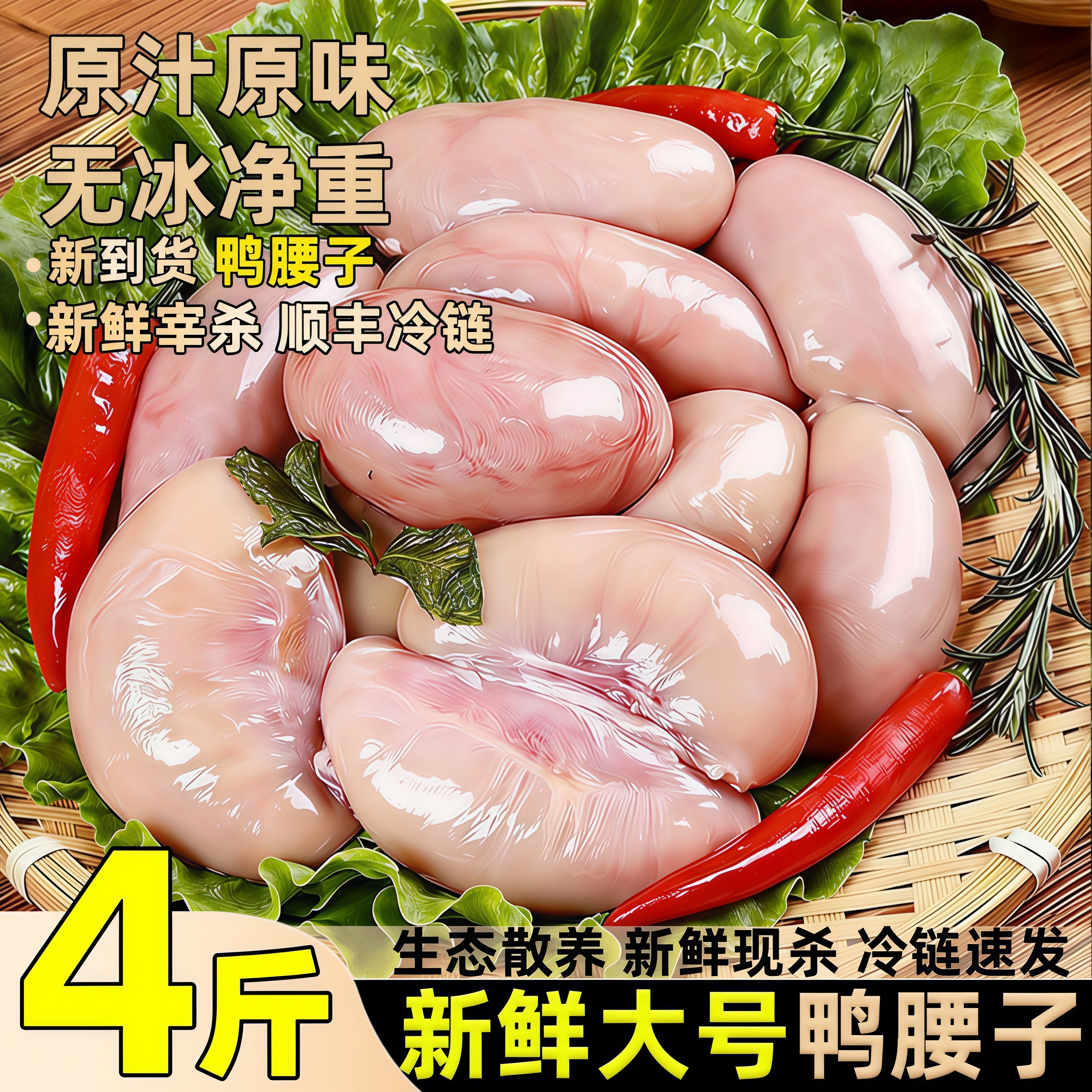 鸭腰大号新鲜冷冻鸭腰子火锅烧烤