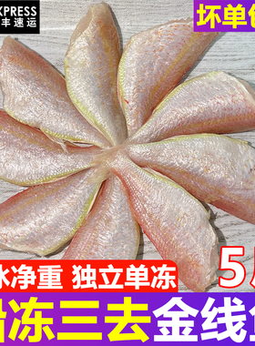三去金线鱼速冻金线鱼新鲜海鱼批发商用无冰金线鱼红杉鱼整箱顺丰