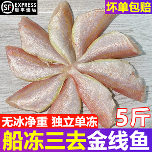 三去金线鱼速冻金线鱼新鲜海鱼批发商用无冰金线鱼红杉鱼整箱顺丰