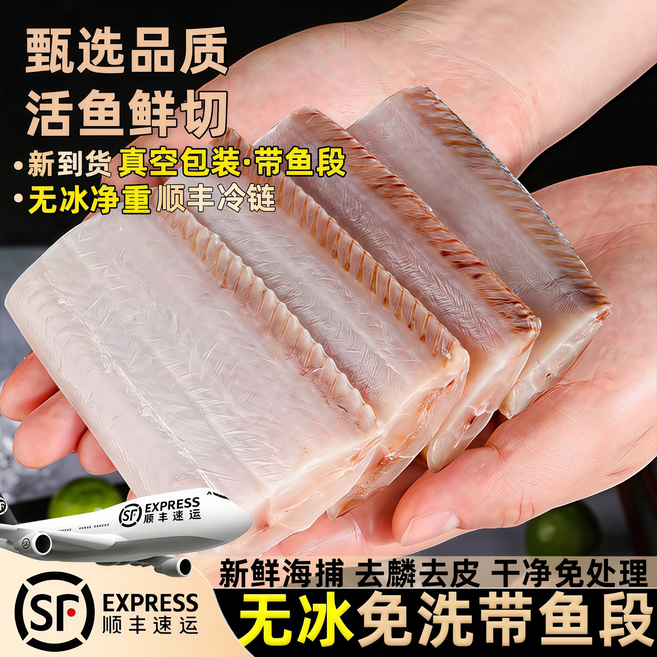 带鱼段冷冻去麟去脏小眼带鱼段