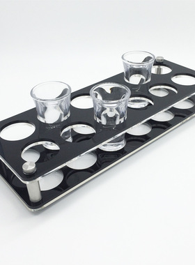 亚克力黑色6头shot杯架白酒子弹杯架酒吧KTV一口杯洋酒白酒酒杯