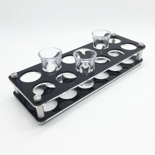 亚克力黑色6头shot杯架白酒子弹杯架酒吧KTV一口杯洋酒白酒酒杯