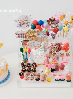 ins蛋糕插件彩色马卡龙生日数字蜡烛合集宝宝儿童派对拍照装饰