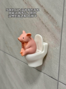 【厕所新搭子】马桶小猪摆件桌面家居好物房间装饰创意改造小物件