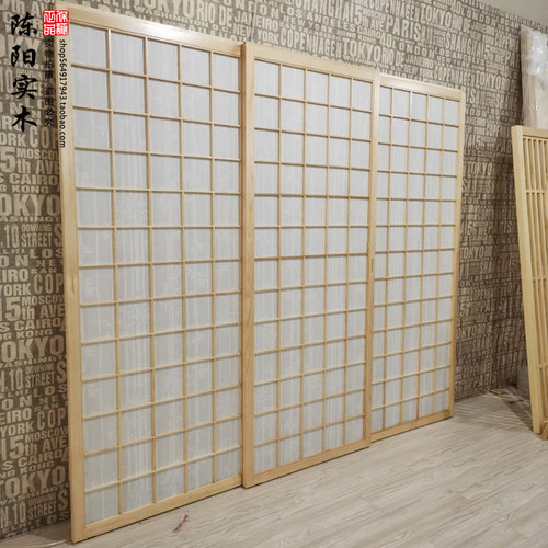 日式榻榻米格子料理店定制推拉门