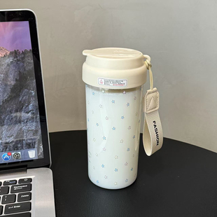 原创/星星透明吸管杯女生高颜值带茶隔水杯喝水塑料杯子夏天学生